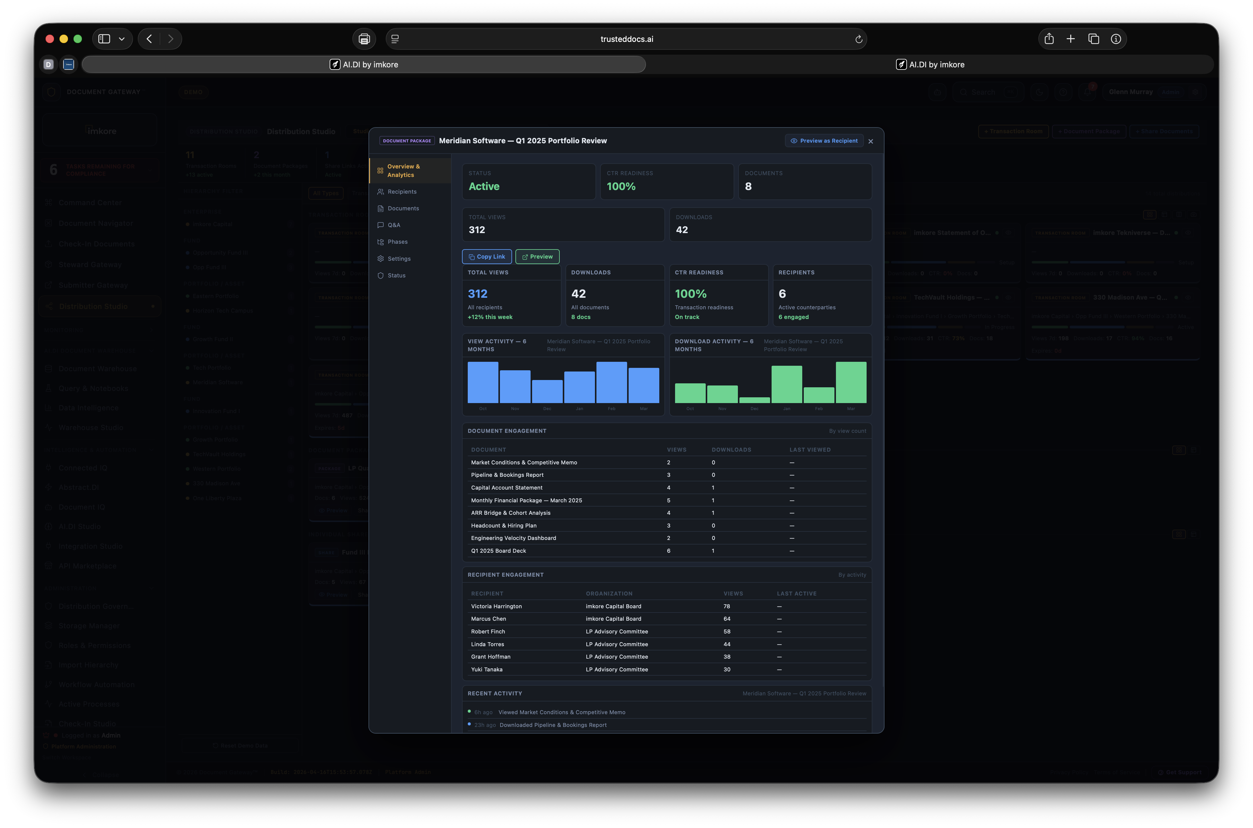 Document with intelligence panel